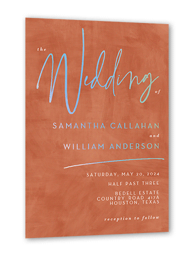 Textured Times Wedding Invitation, Iridescent Foil, Beige, 5x7, Matte, Personalized Foil Cardstock, Square, Pueblo