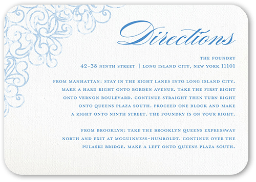 Dazzling Lace Wedding Enclosure Card, Blue, none, Signature Smooth Cardstock, Rounded