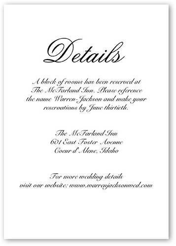 Minimal Script Wedding Enclosure Card, White, Matte, Signature Smooth Cardstock, Square