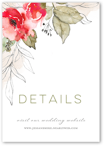 Lustrous Ampersand Wedding Enclosure Card, Red, Matte, 100% Recycled Cardstock , Square, Bright Red