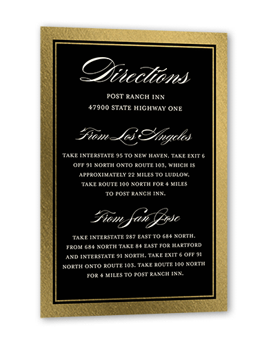 Remarkable Frame Classic Wedding Enclosure Card, Gold Foil, Black, Matte, Signature Smooth Cardstock, Square, Black