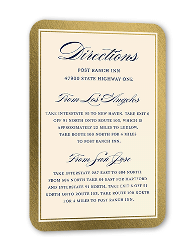 Remarkable Frame Classic Wedding Enclosure Card, White, Gold Foil, Pearl Shimmer Cardstock, Rounded