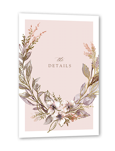 Watercolor Divide Wedding Enclosure Card, Beige, Gold Foil, Matte, Signature Smooth Cardstock, Square, Pearl