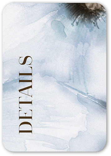 Gentle Petals Wedding Enclosure Card, Blue, Signature Smooth Cardstock, Rounded, Lightest Turquoise