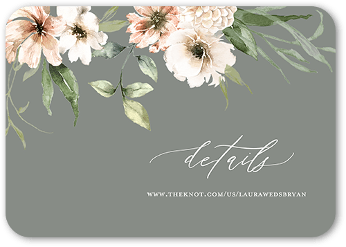 Wild Botanic Wedding Enclosure Card, Green, 100% Recycled Cardstock , Rounded, Avocado