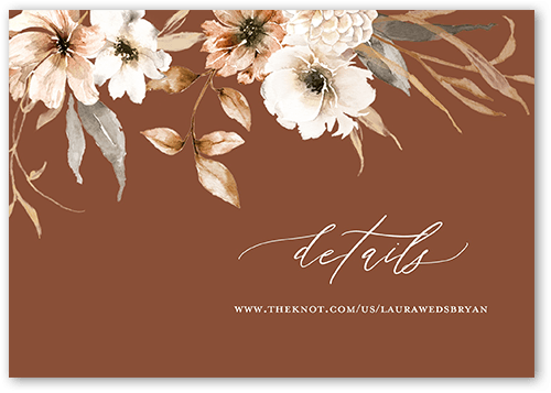 Wild Botanic Wedding Enclosure Card, Orange, Matte, Signature Smooth Cardstock, Square, Caramel