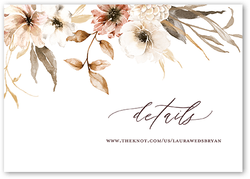 Wild Botanic Wedding Enclosure Card, Purple, Matte, Pearl Shimmer Cardstock, Square, Raisin