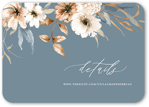 Wild Botanic Wedding Enclosure Card, Grey, 100% Recycled Cardstock , Rounded, Storm