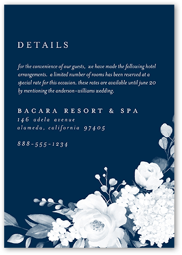 Elegantly Delicate Wedding Enclosure Card, Blue, Matte, Signature Smooth Cardstock, Square