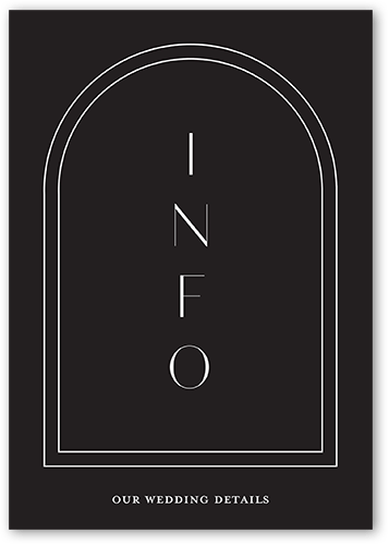 Arched Rehearsal Wedding Enclosure Card, Grey, Matte, Signature Smooth Cardstock, Square, Charcoal