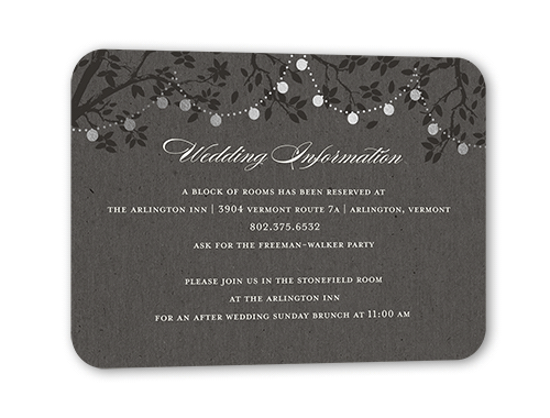 Enlightened Evening Wedding Enclosure Card, Grey, Silver Foil, Pearl Shimmer Cardstock, Rounded