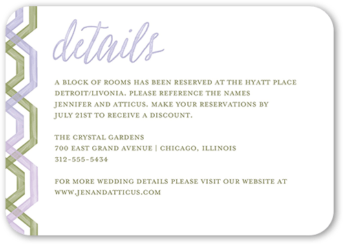 Delightful Blooms Wedding Enclosure Card, Purple, 100% Recycled Cardstock , Rounded, Violet