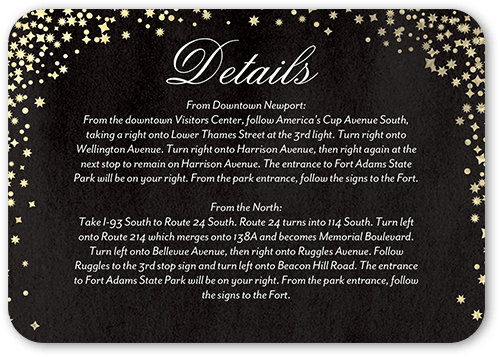 Elegant Sky Wedding Enclosure Card, Black, 100% Recycled Cardstock , Rounded