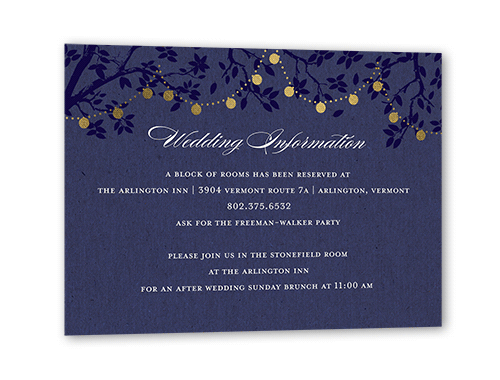 Enlightened Evening Wedding Enclosure Card, Purple, Gold Foil, Matte, Signature Smooth Cardstock, Square