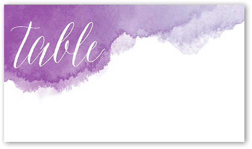 Simply Watercolor Wedding Place Card, Purple, Placecard, Matte, Signature Smooth Cardstock