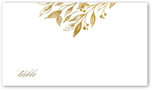 Classic Herald Wedding Place Card, Yellow, Placecard, Matte, Signature Smooth Cardstock, Dijon