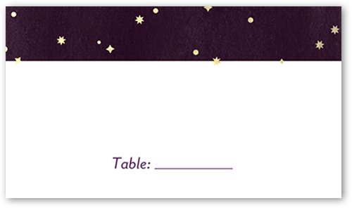 Elegant Sky Wedding Place Card, Purple, Placecard, Matte, Signature Smooth Cardstock