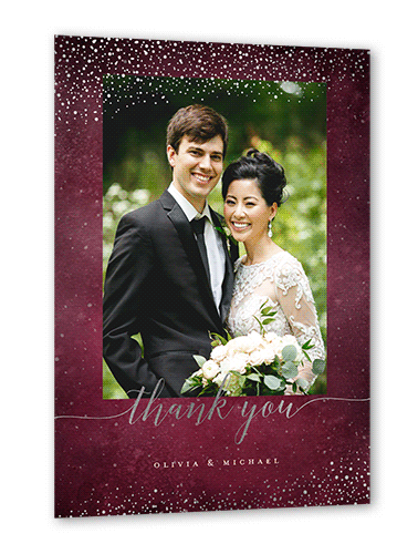 Resplendent Night Thank You Card, Silver Foil, Purple, 5x7 Flat, Matte, Signature Smooth Cardstock, Square, House Red