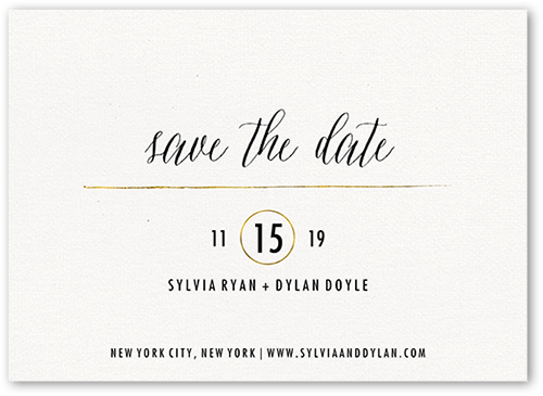 Simply Radiant Save The Date, White, 5x7 Flat, Luxe Double-Thick Cardstock, Square