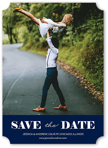 Clean Announcement Save The Date, Blue, 5x7 Flat, Matte, Signature Smooth Cardstock, Ticket