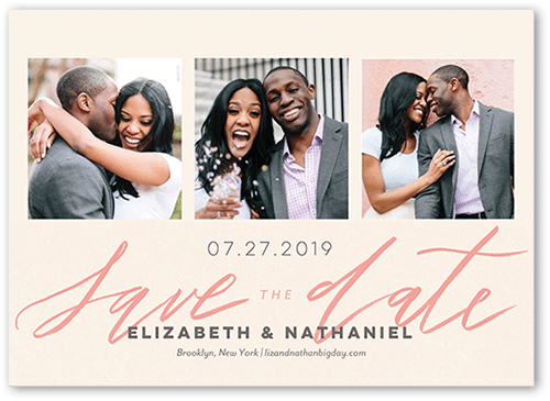 Minimal Design Save The Date, White, 5x7 Flat, Standard Smooth Cardstock, Square, Linen