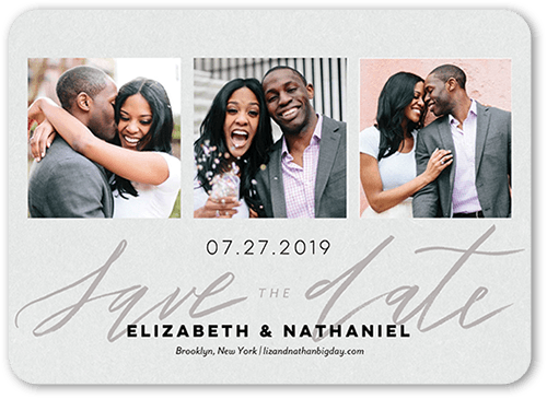 Beige Wedding Photo Cards