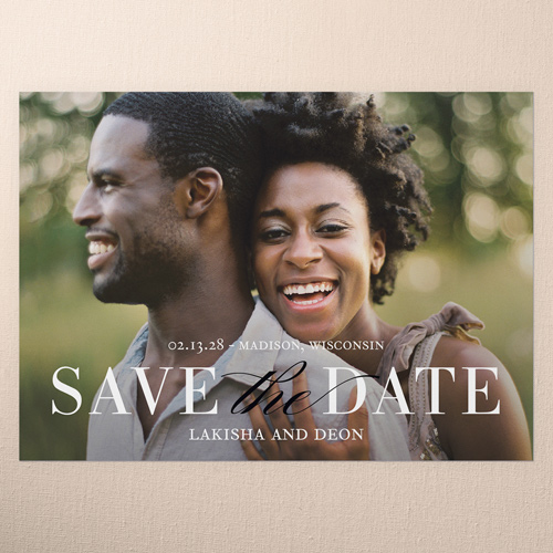 Radiant Union Save The Date, Black, 5x7 Flat, Matte, Signature Smooth Cardstock, Square