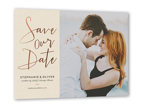 Raised Foil Wedding Save The Date Cards