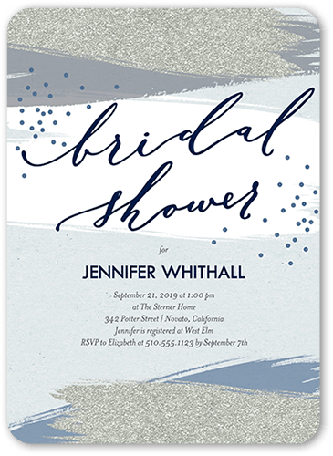 Captivating Romance Bridal Shower Invitation, Blue, 5x7 Flat, Standard Smooth Cardstock, Rounded