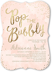 champagne confetti bridal shower invitation