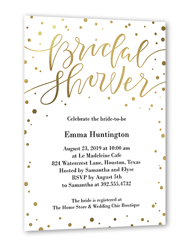 White Bridal Shower Invitation