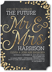 shimmering future engagement party invitation