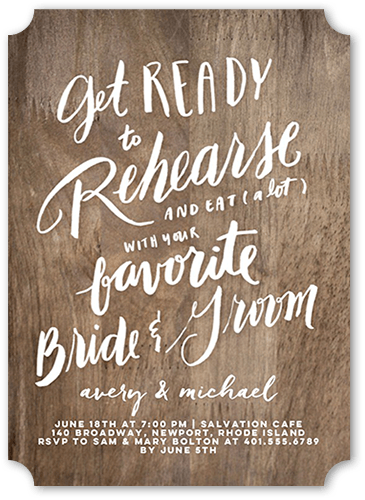 Favorite Couple Rehearsal Dinner Invitation, Brown, 5x7, Matte, Signature Smooth Cardstock, Ticket