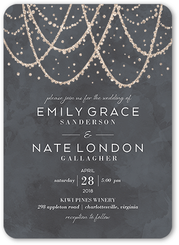 Matte Grey Wedding Invitation