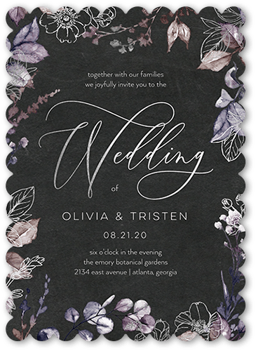 Purple And Silver Wedding Invitations