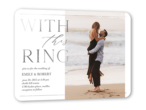 White And Silver Wedding Invitations