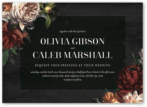 Matte Black Wedding Invitation