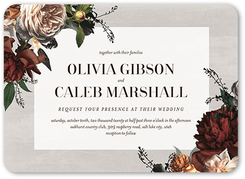 Natural Refinement Wedding Invitation, White, 5x7 Flat, Matte, Signature Smooth Cardstock, Rounded