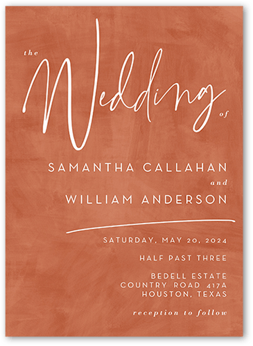 Textured Times Wedding Invitation, none, Beige, 5x7 Flat, Luxe Double-Thick Cardstock, Square