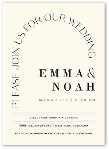 Arched Rehearsal Wedding Invitation, Beige, none, 5x7 Flat, Pearl Shimmer Cardstock, Square