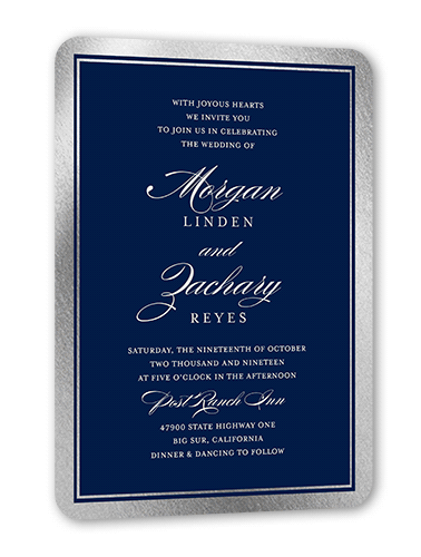 Blue And Silver Wedding Invitations