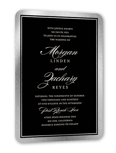 Black And Silver Wedding Invitations