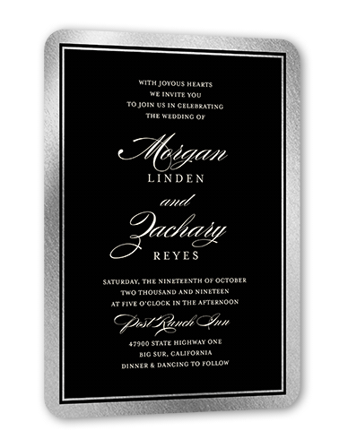 White And Silver Wedding Invitations