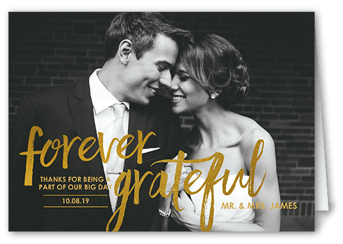 Forever Grateful 3x5 Wedding Thank You Card Shutterfly