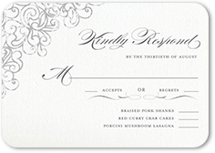 dazzling lace wedding response card