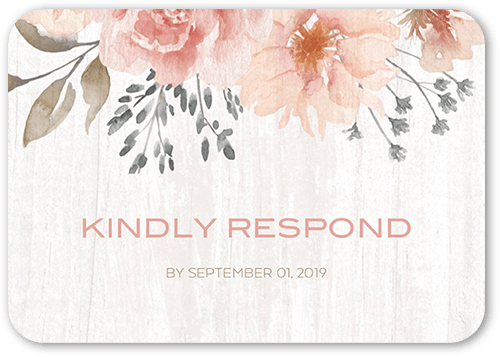 Radiant Foliage Wedding Response Card, Beige, 100% Recycled Cardstock , Rounded, Nectar