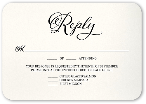 Lovely Beginning Wedding Response Card, White, Signature Smooth Cardstock, Rounded