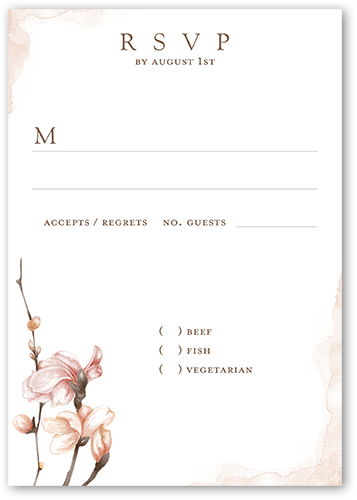 Blossoms of Love Wedding Response Card, Pink, Matte, Signature Smooth Cardstock, Square