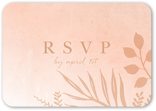 Tropic Fauna Wedding Response Card, Pink, Pearl Shimmer Cardstock, Rounded, Blush