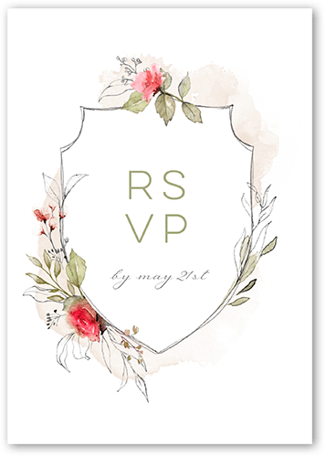 Lustrous Ampersand Wedding Response Card, Red, Matte, Pearl Shimmer Cardstock, Square, Bright Red